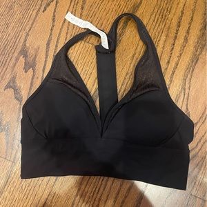 Lace halterneck sports bra